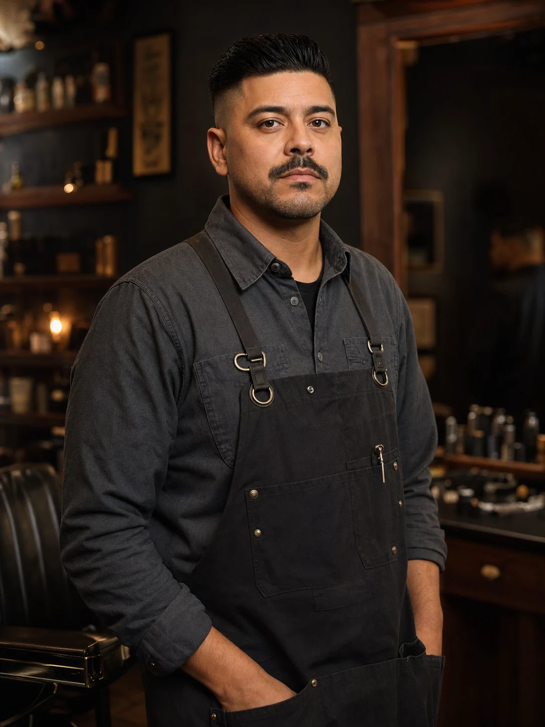 Malcolm Reyes, senior barber