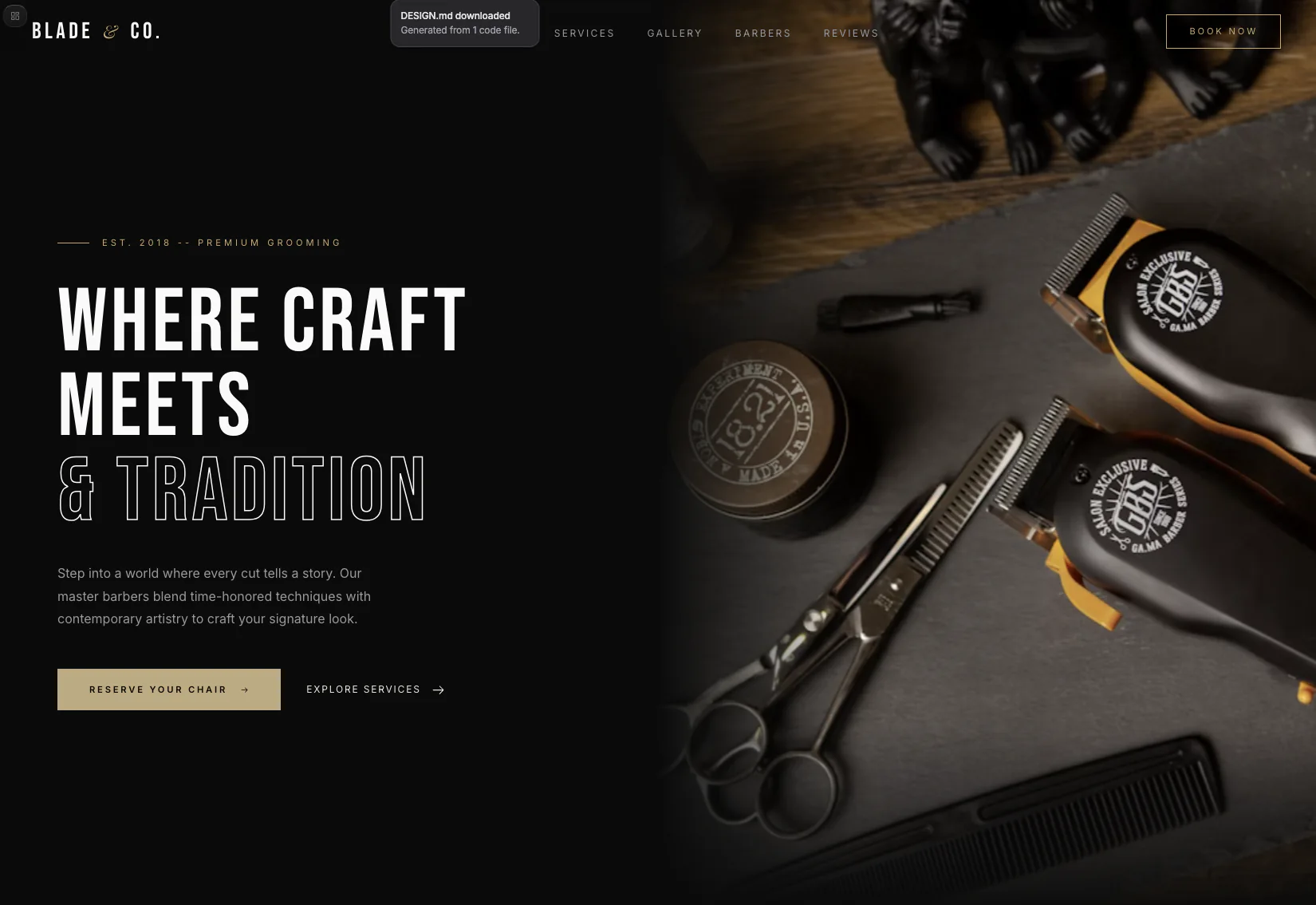 Rivet and Row premium barbershop concept