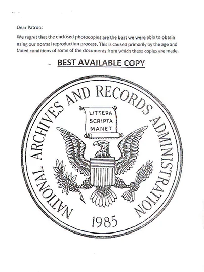 National Archives cover page of declassified FBI transcript