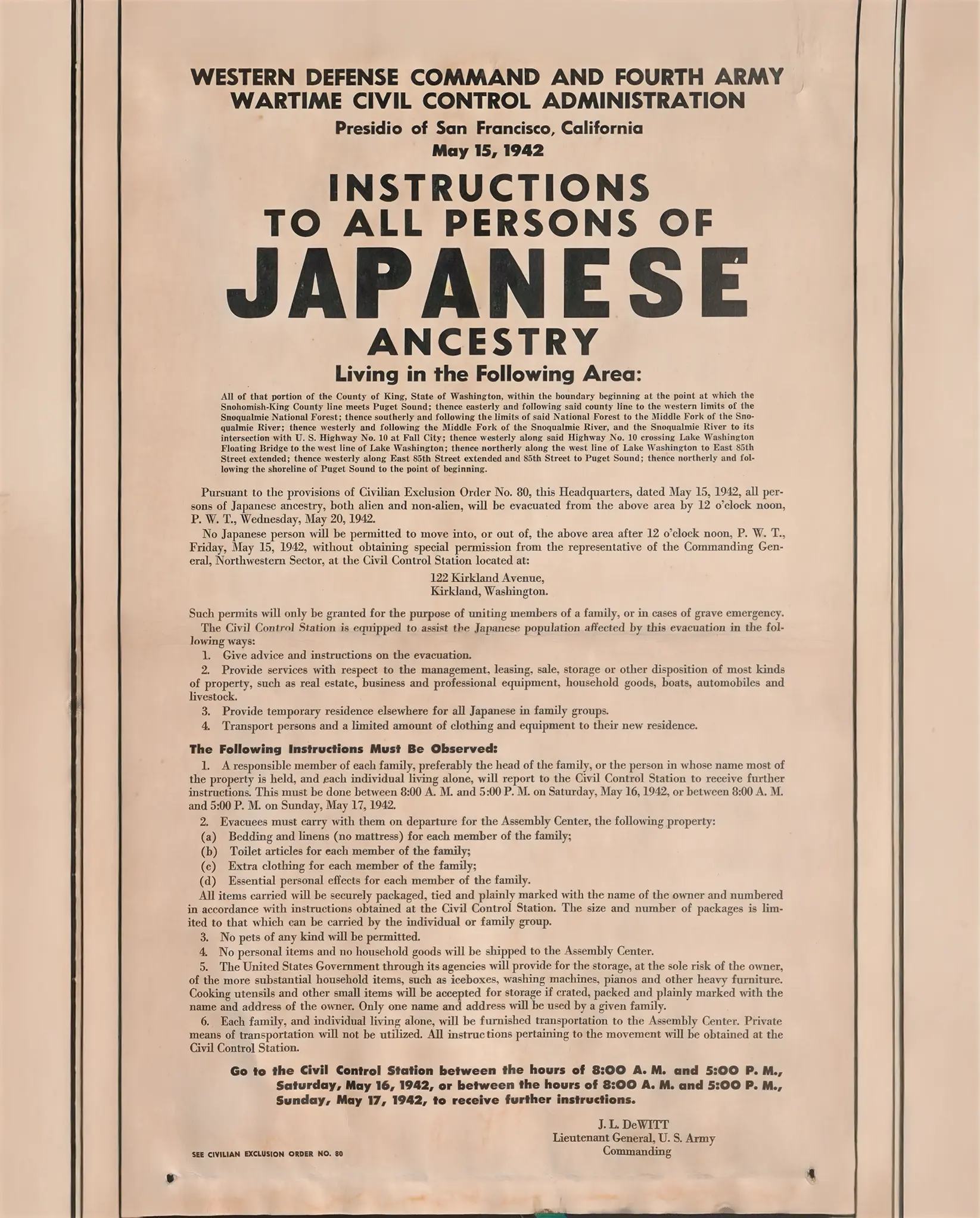 Japanese Evacuation Orders