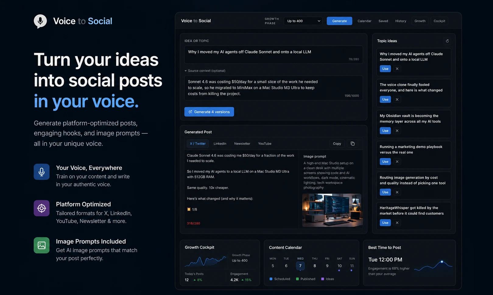 Voice to Social product screenshot